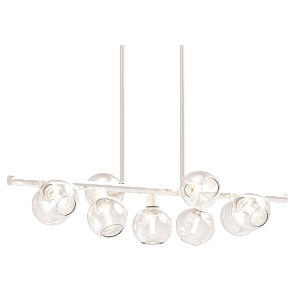 DVI Lighting DVP20805SN+CH-CL Ocean Drive 9 Light Linear in Satin Nickel and Chrome with Clear Glass